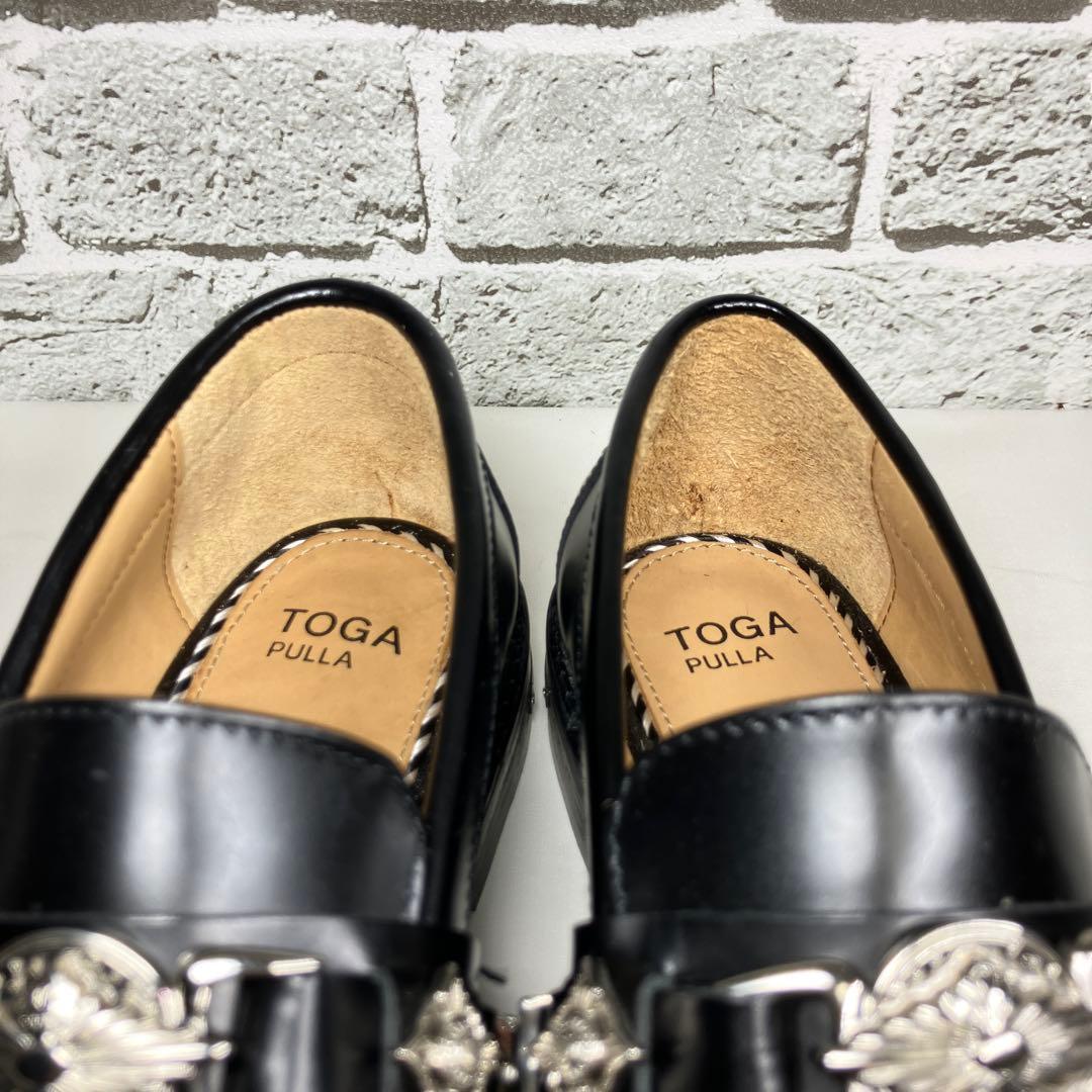 【試着程度】TOGA PULLA 23cm メタルローファー レザー