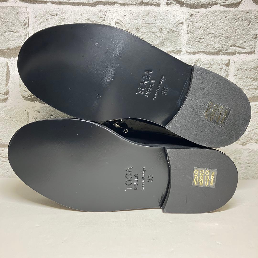 【試着程度】TOGA PULLA 23cm メタルローファー レザー