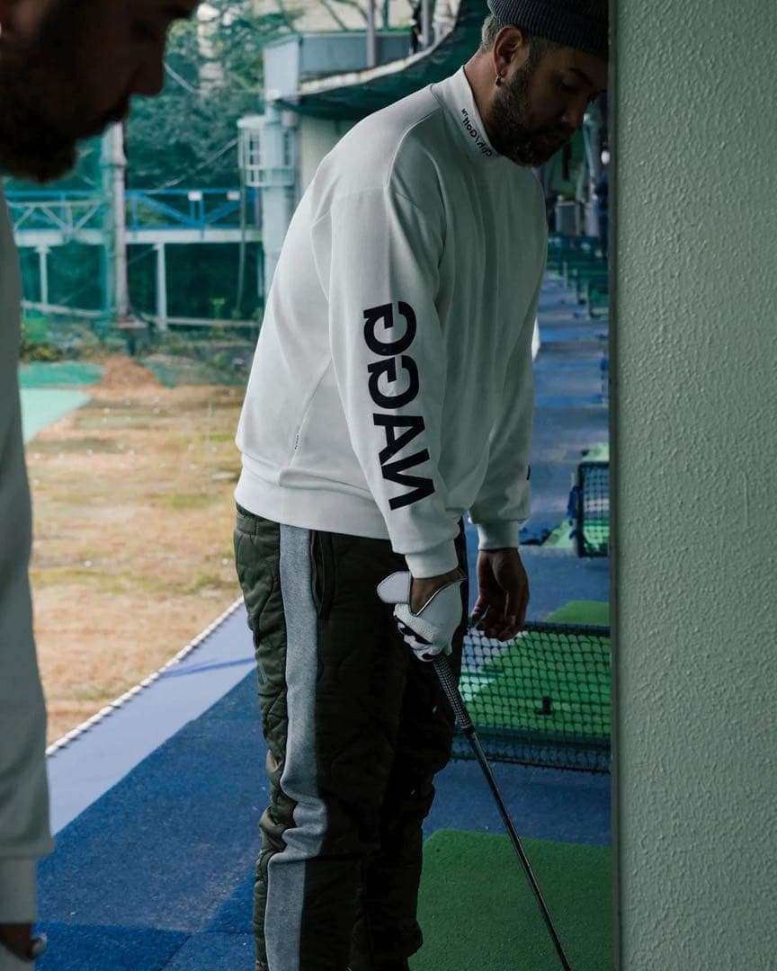 モックネックシャツ　ホワイト　L