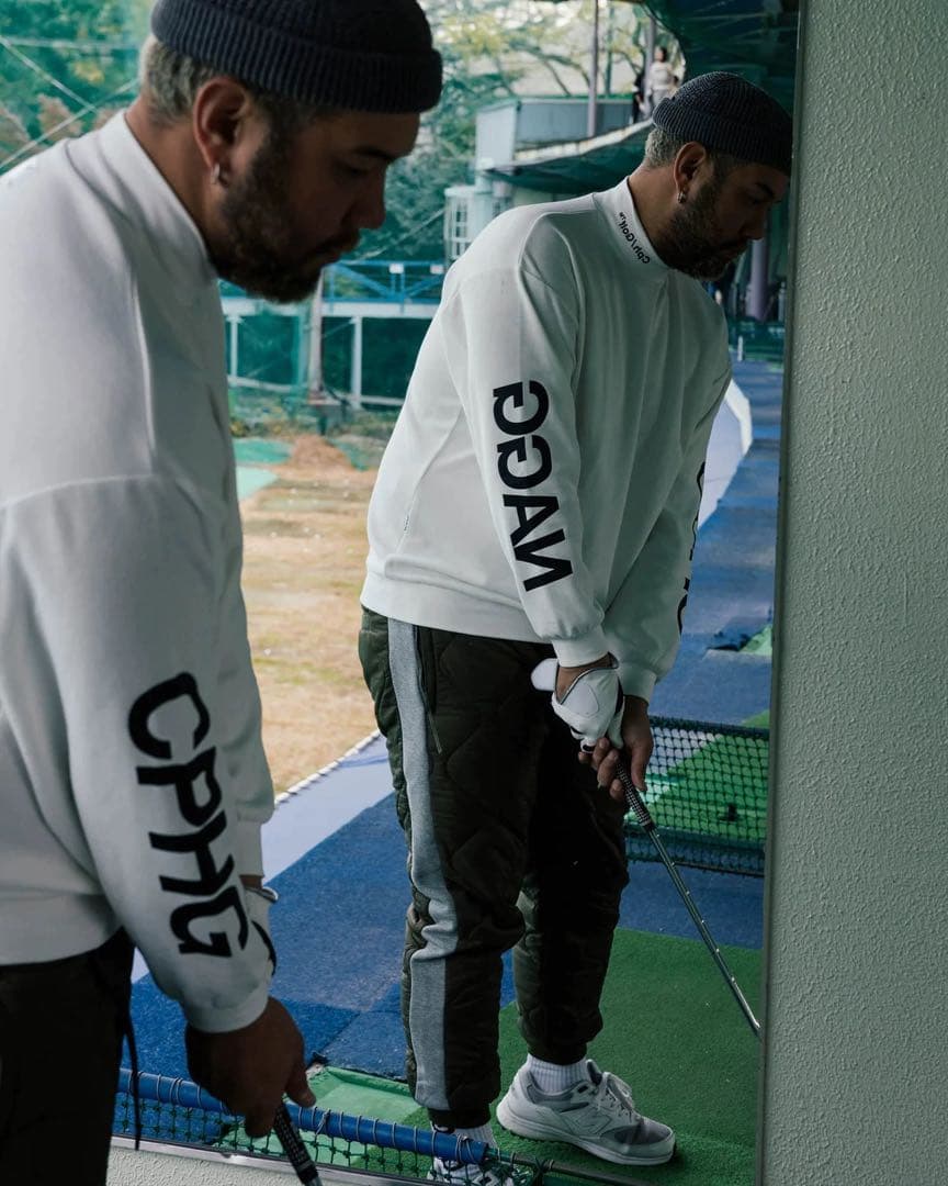 モックネックシャツ　ホワイト　L