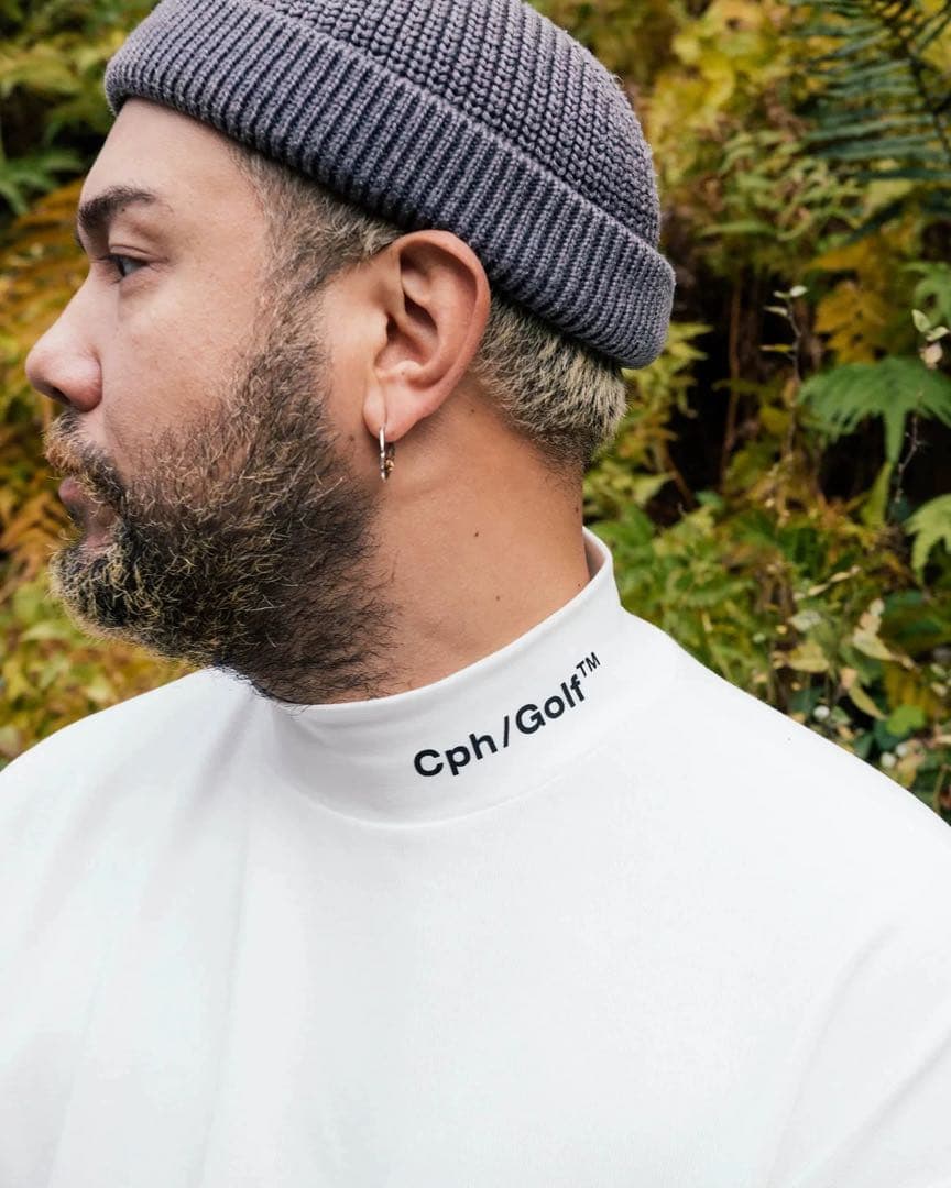 モックネックシャツ　ホワイト　L