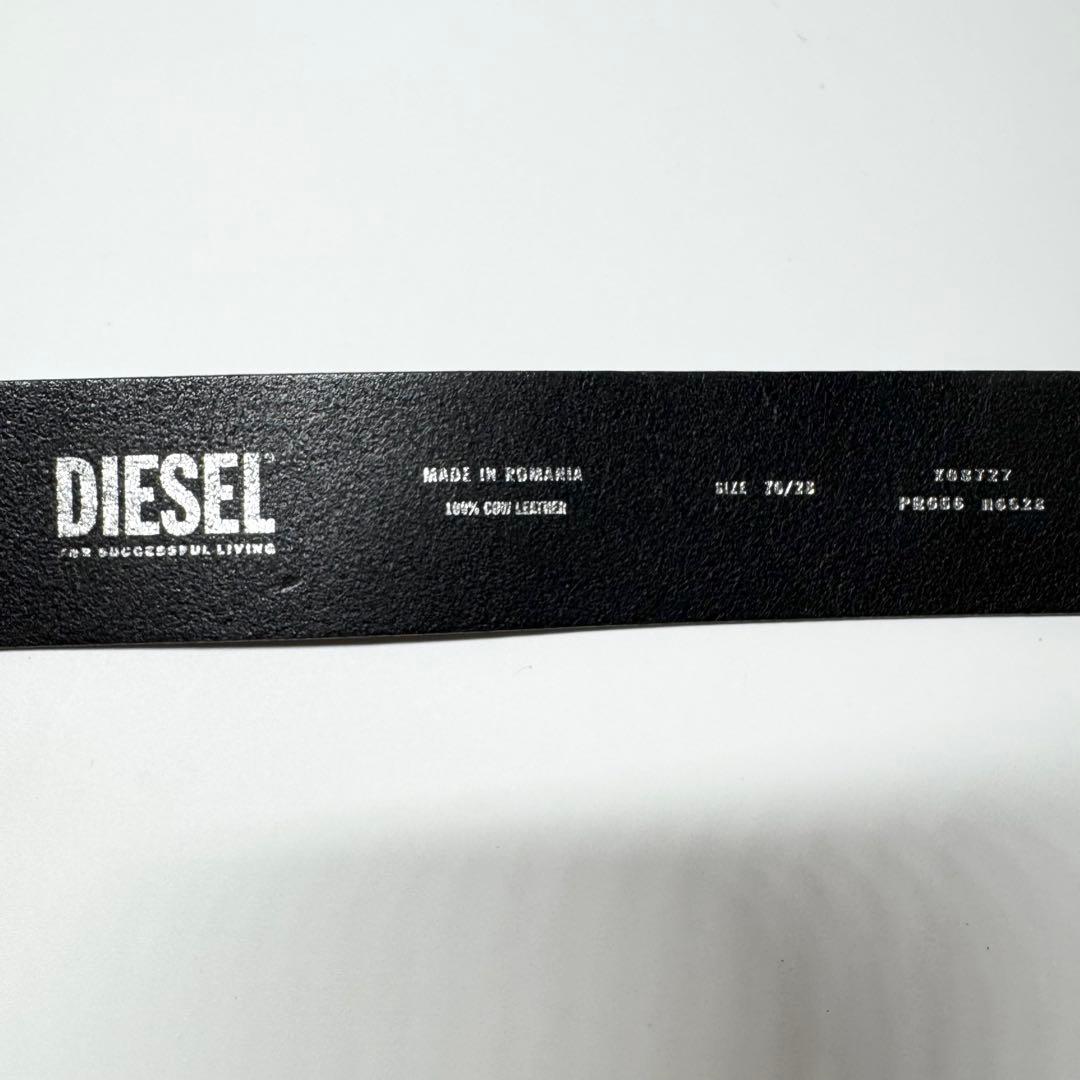 【極美品】DIESEL レザー　べルト ブラック ロゴ バックル