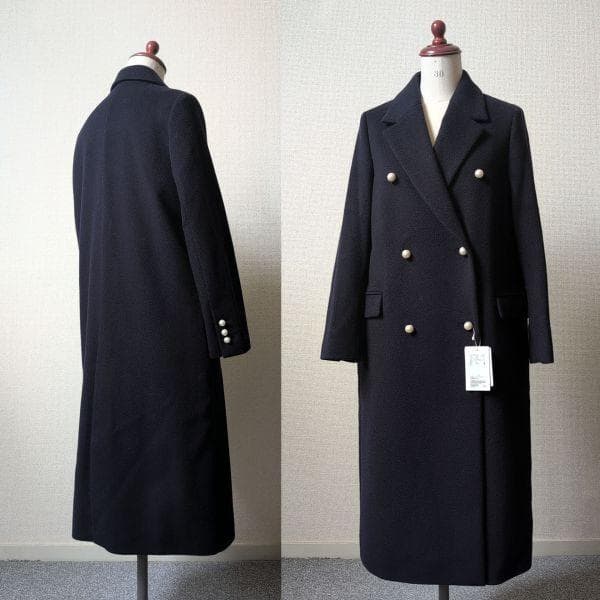ユナイテッドアローズ UNITED ARROWS ネイビー パール ボタンコート