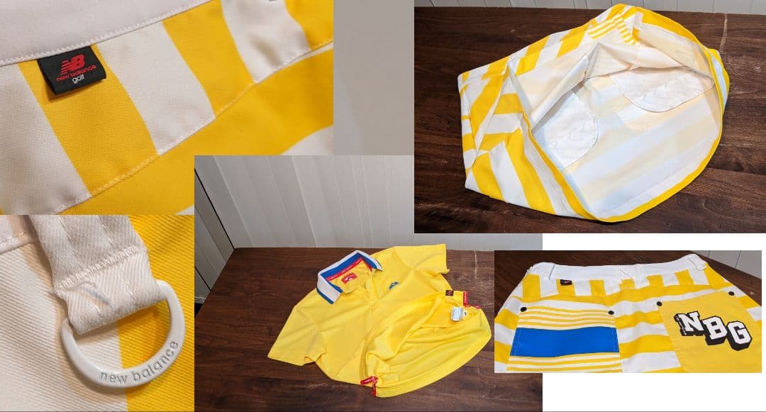 ニューバランス　ゴルフ　上下セット　セットアップ　半袖　ポロシャツ　黄　スカート