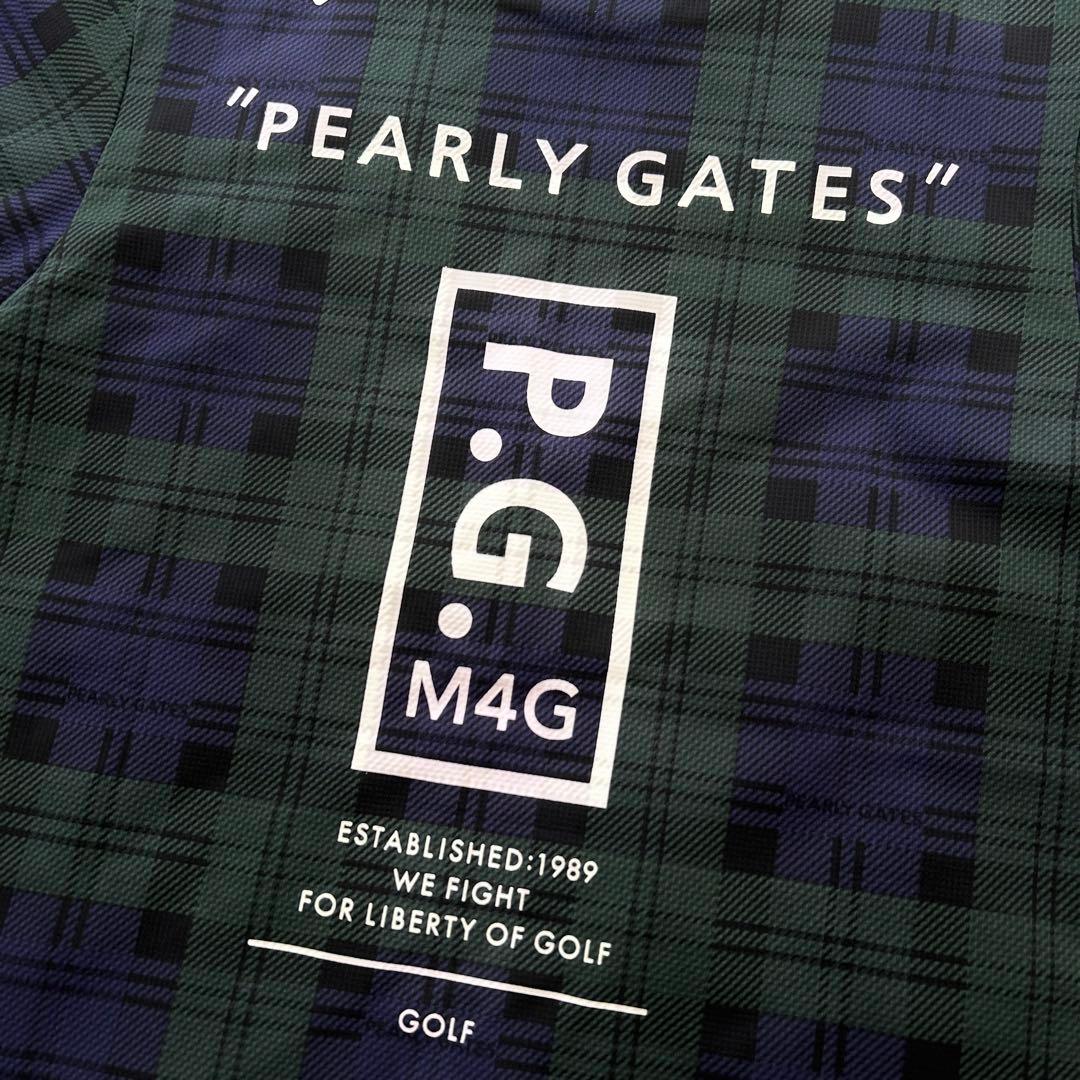 新品　パーリーゲイツ　モックネックシャツ　チェック柄　半袖カットソー　サイズ0