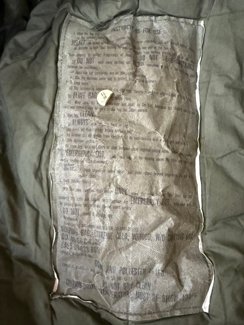 US EXTREME COLD SLEEPING BAG 80年代
