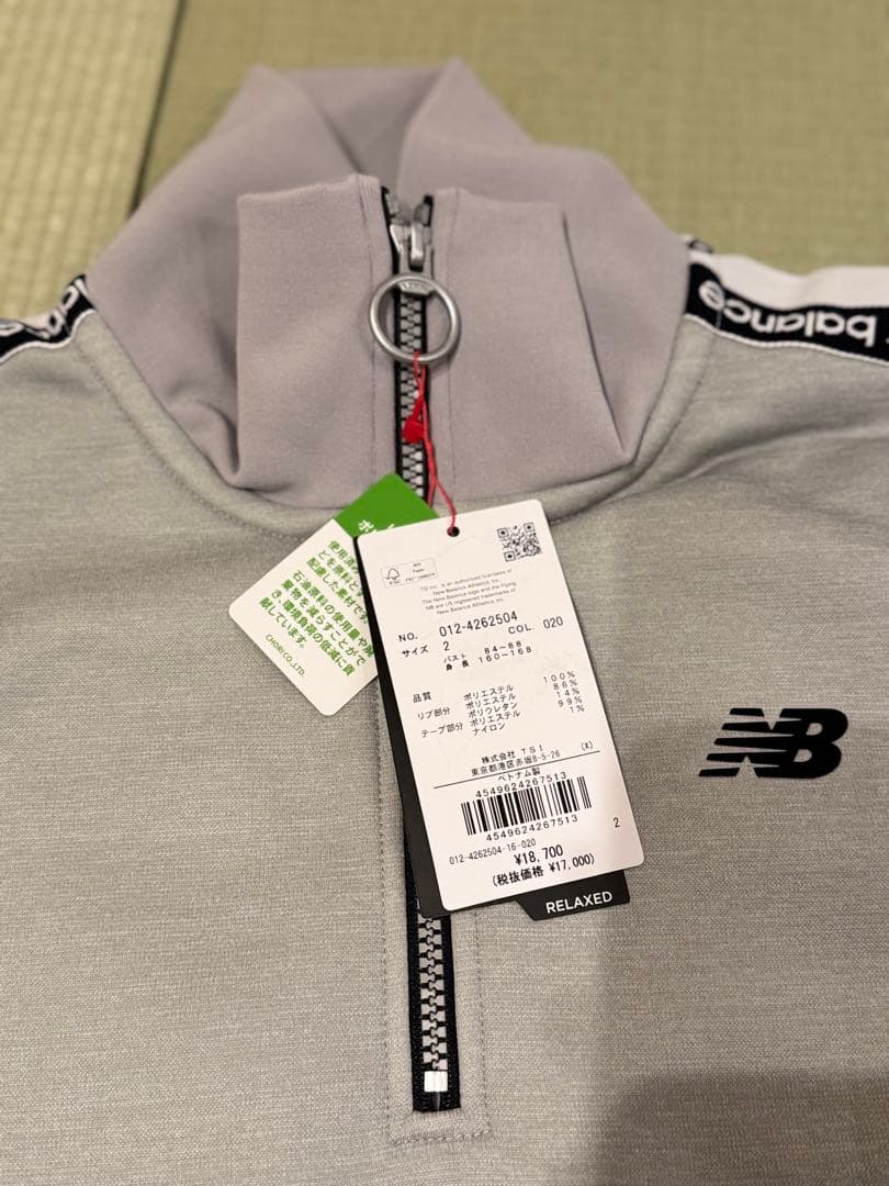 New Balance ハーフジップ セーター グレー Mサイズ
