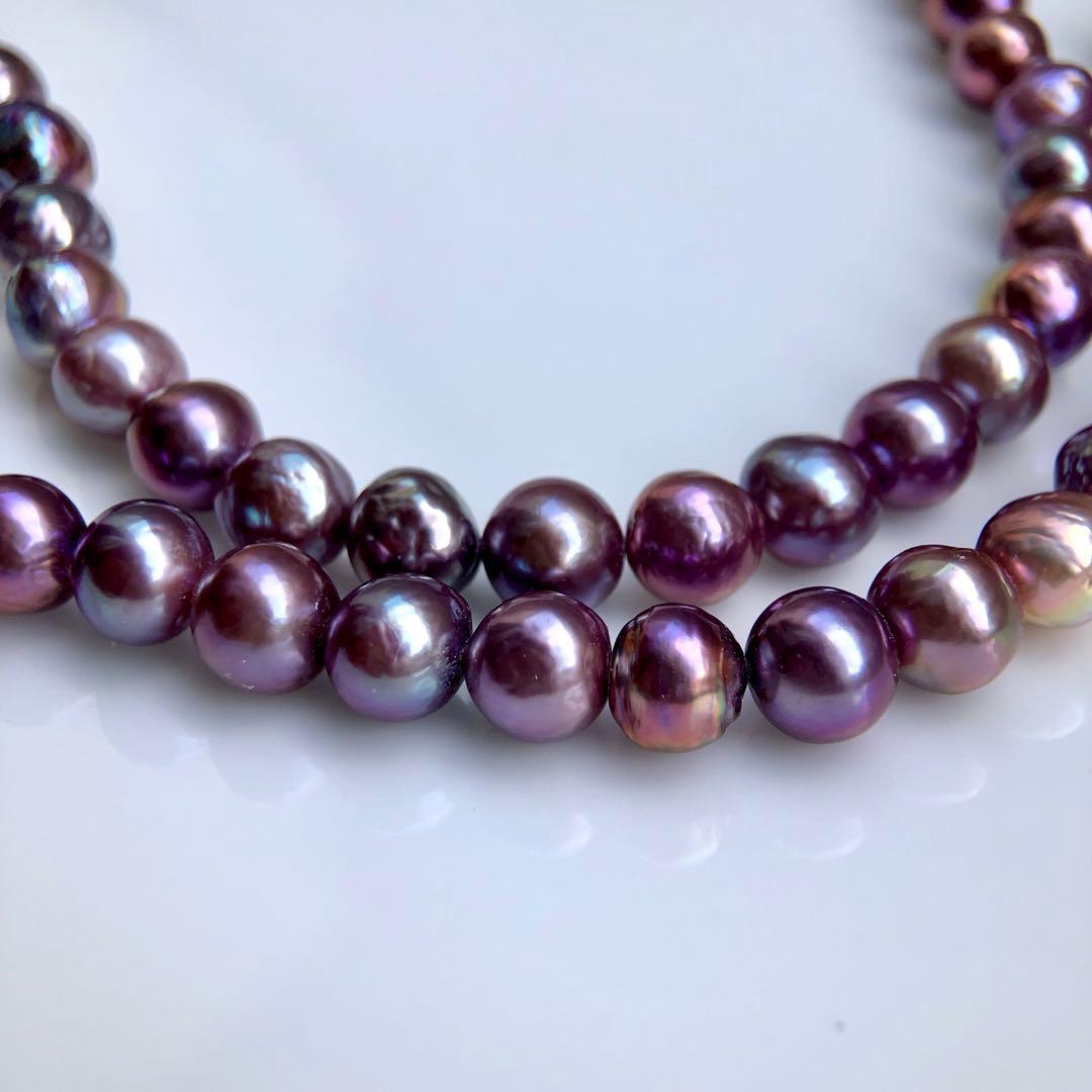 土下座チョコレートバロックパール　マルチカラー ネックレス連材BEN782