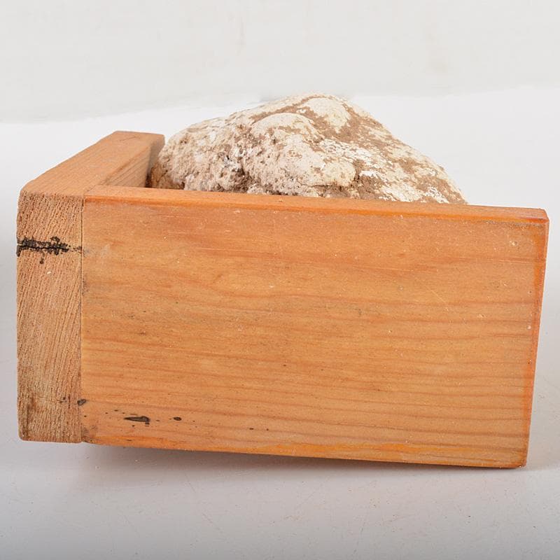 仏教美術　仏頭　石仏　置物　時代箱付　C　6384