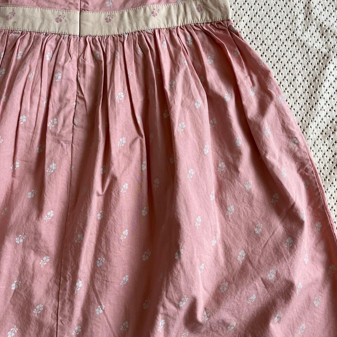 Apolina ノースリーブワンピース　花刺繍　ピンク　7-9Y