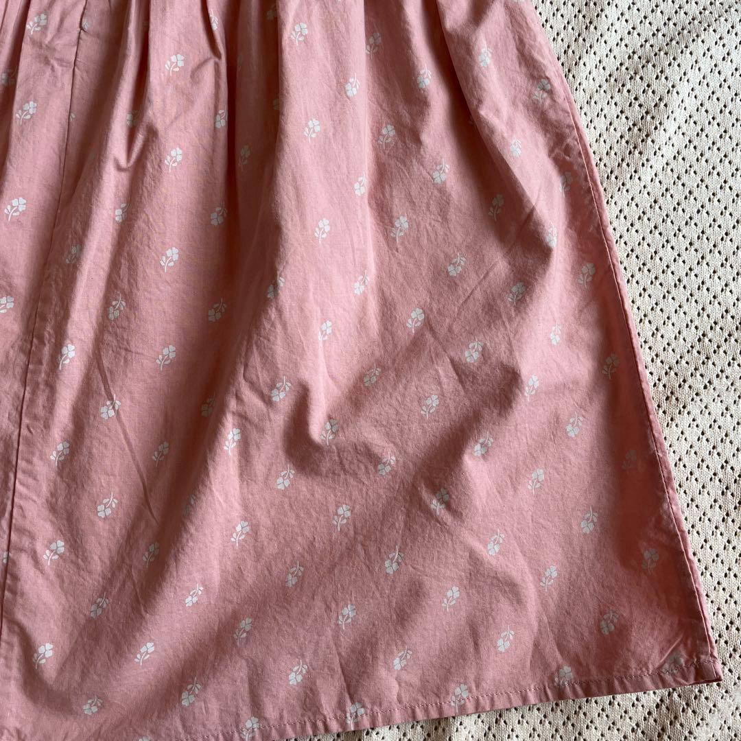 Apolina ノースリーブワンピース　花刺繍　ピンク　7-9Y