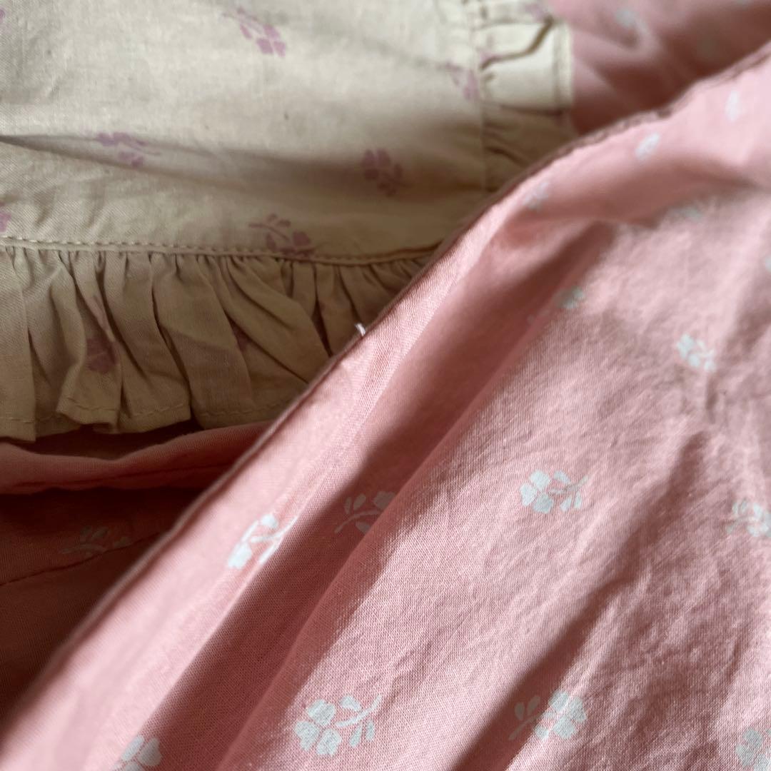 Apolina ノースリーブワンピース　花刺繍　ピンク　7-9Y