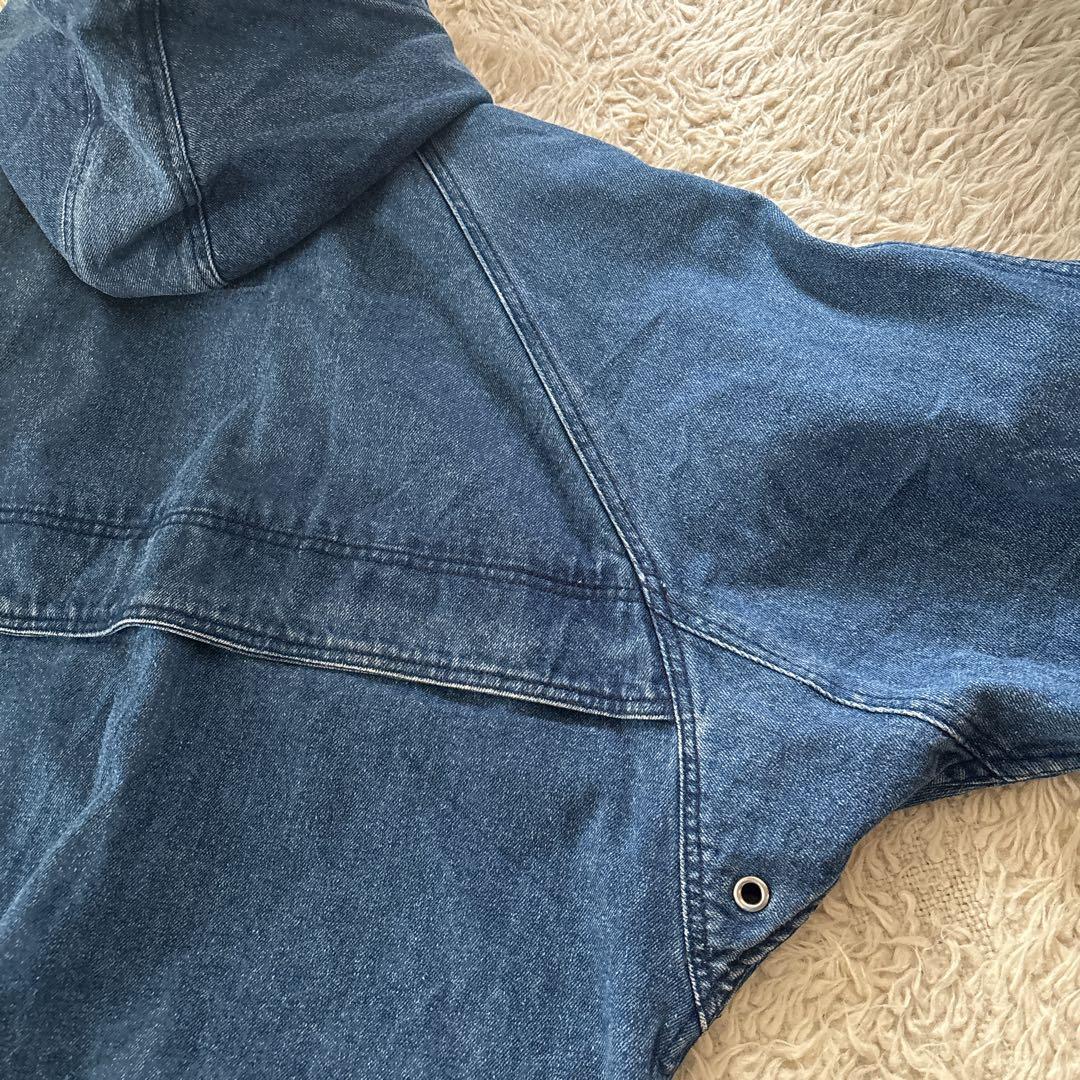 ９０s 古着　ヴィンテージ　色褪せ　ブルー デニムジャケット パーカー