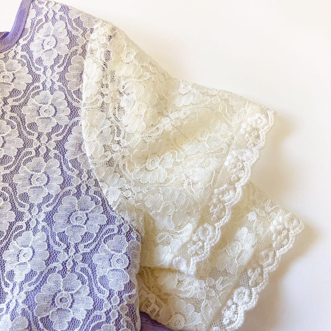 110size ラベンダー×ホワイト セレモニー 入学 卒園 発表会 フォーマル