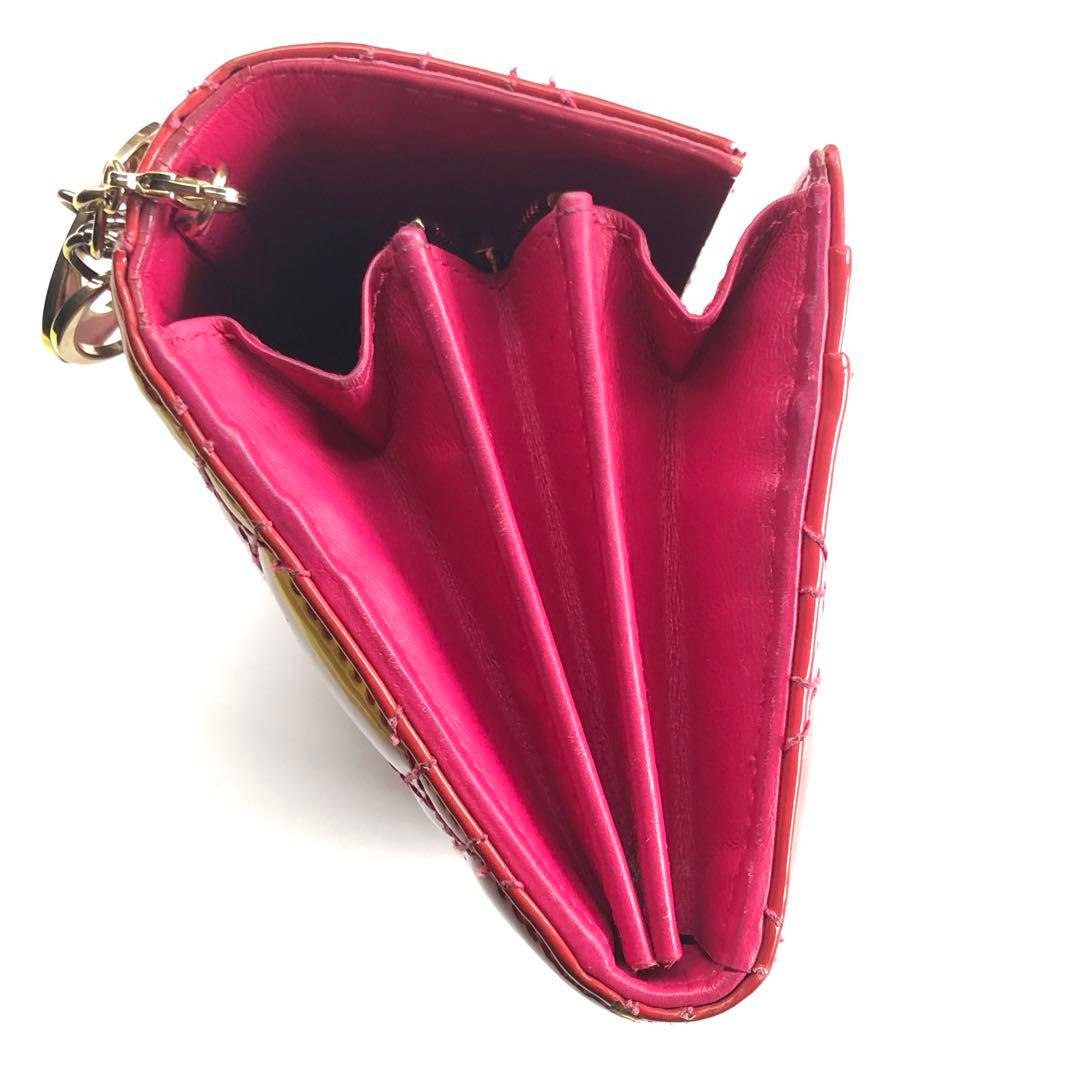 Dior ディオール レディディオール 長財布 ピンク チャーム付