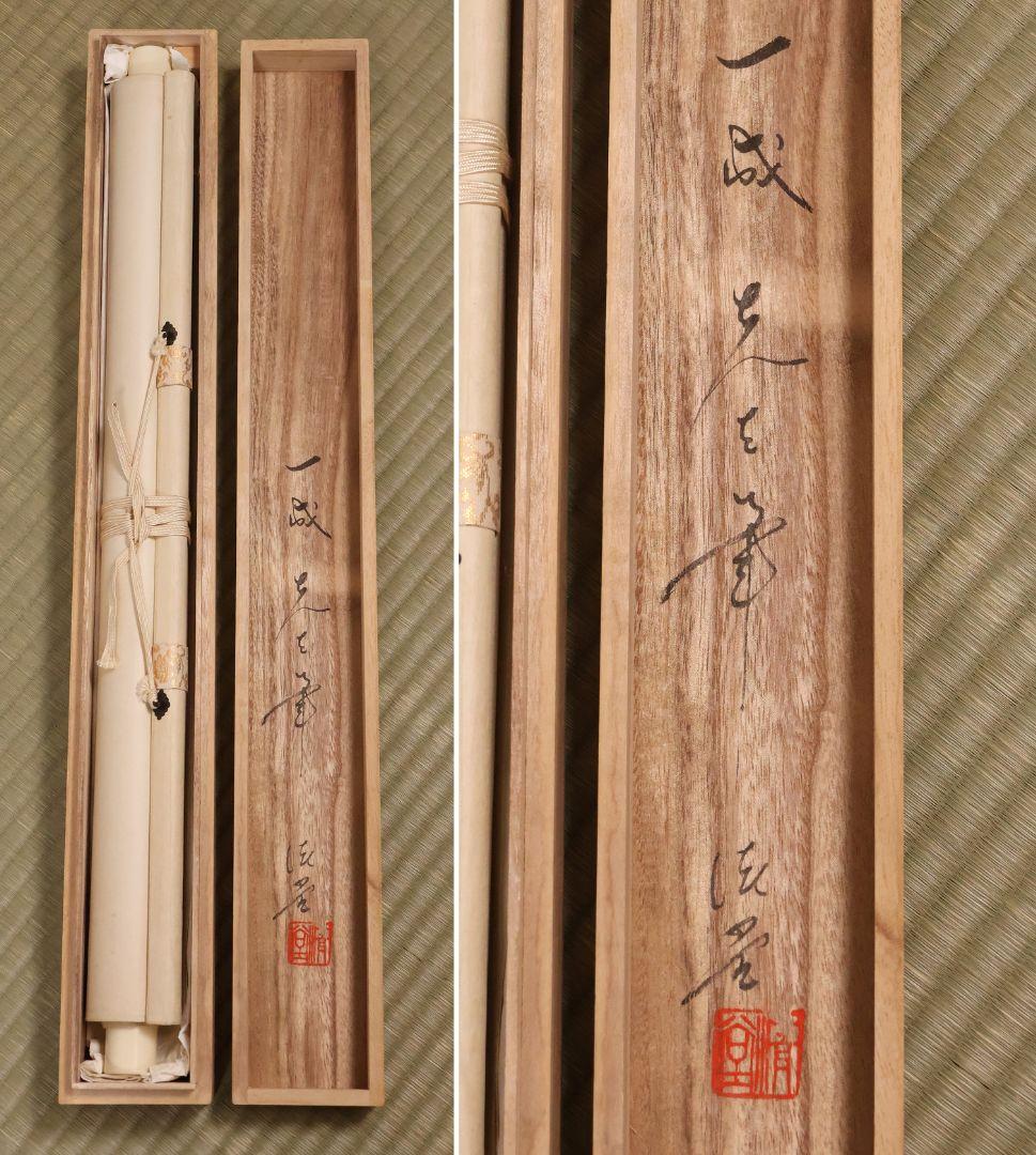 【真作】日本画 福山一成 昇り龍 絹本 掛軸 彩色 清光会所属 MB117