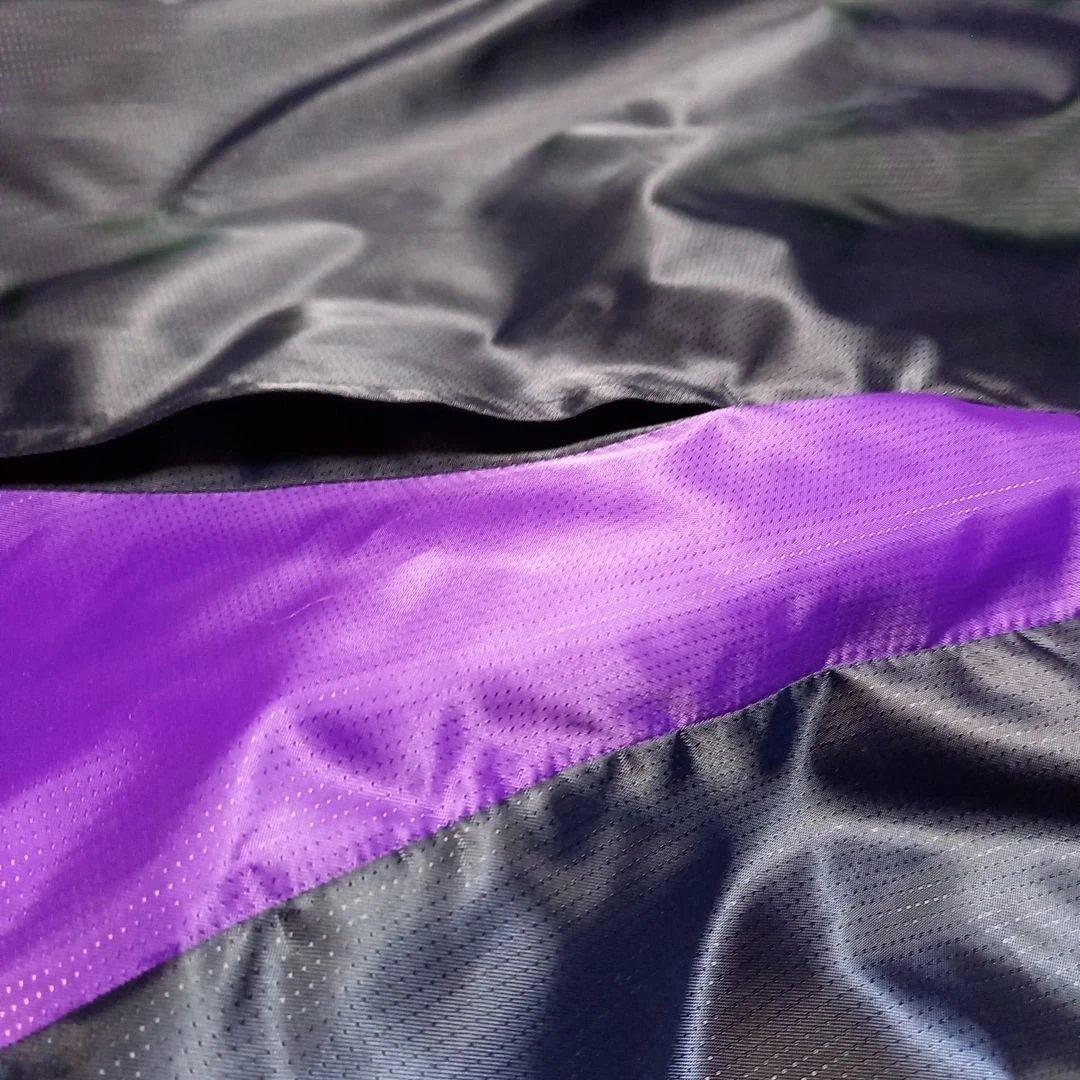 (非売品) Mizuno フード付きベンチコート ネイビー/パープル