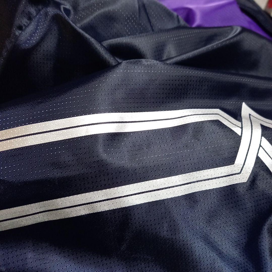 (非売品) Mizuno フード付きベンチコート ネイビー/パープル