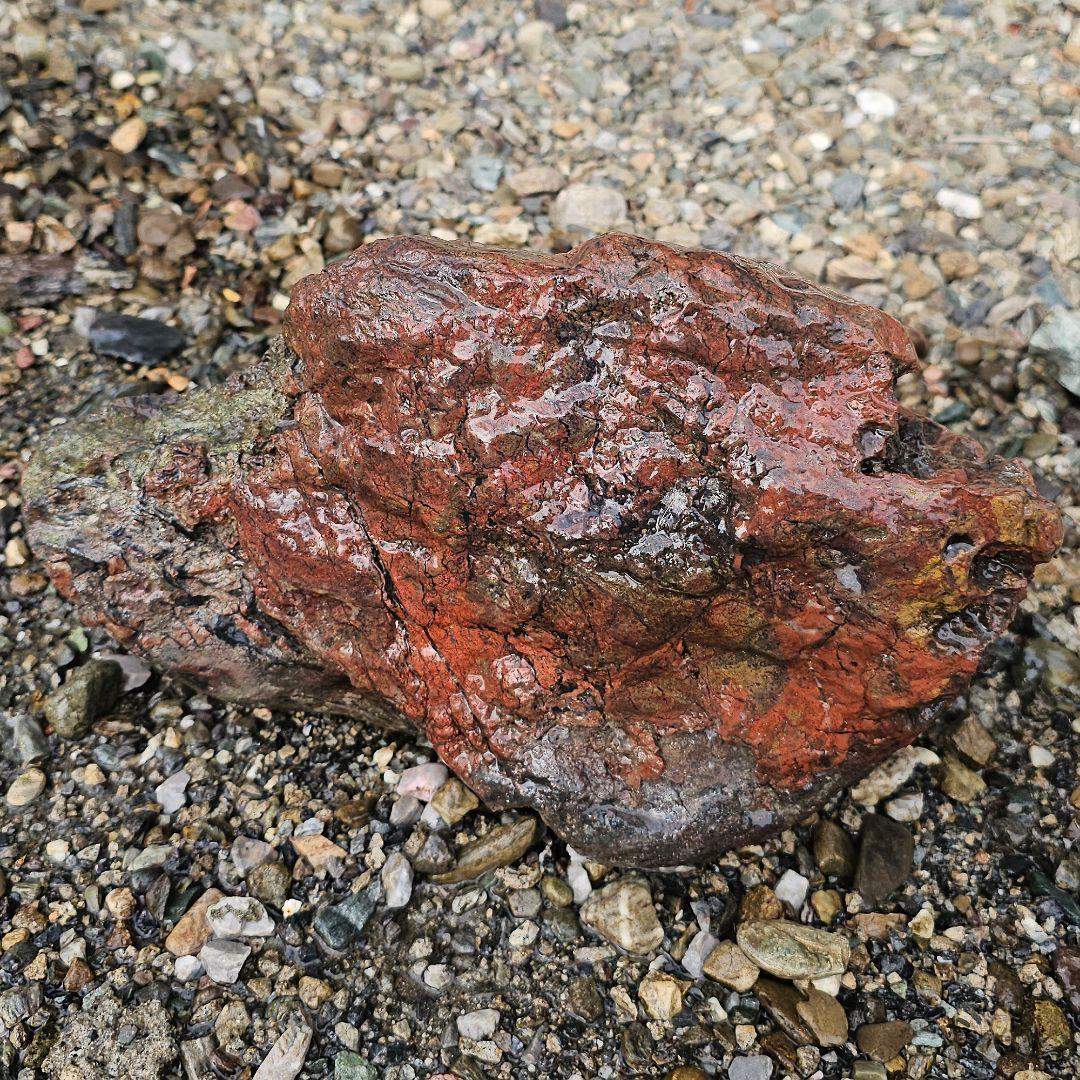 赤幸太郎石 9.4kg　北海道産　紅　銘石　原石　自然石　庭石　盆石水石　観賞石