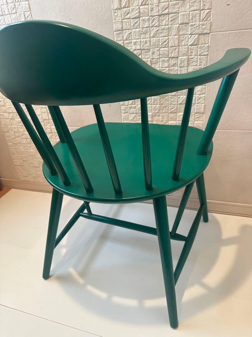 【希少品】柏木工 カシワ ダイニングチェア アームチェア グリーン ※r2※