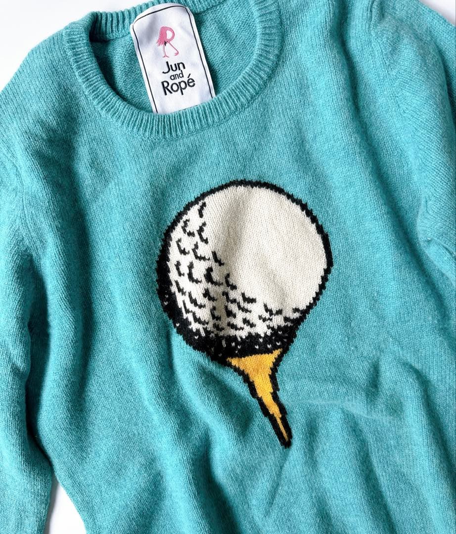 ジュンアンドロペ JUN&ROPÉ 長袖ニット ゴルフボールデザイン