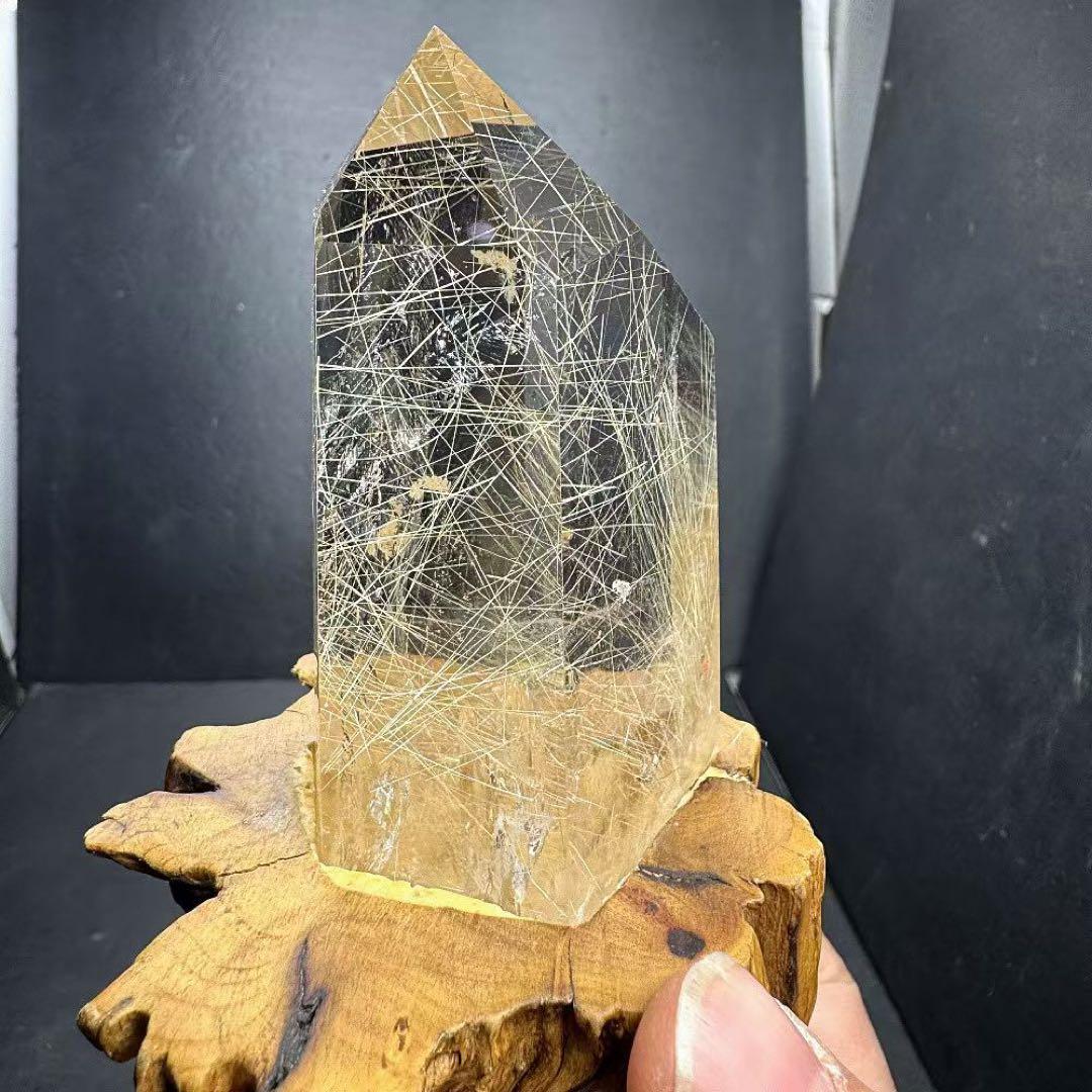 天然石ルチルクォーツのポイント 置物G. 537 - メルカリ