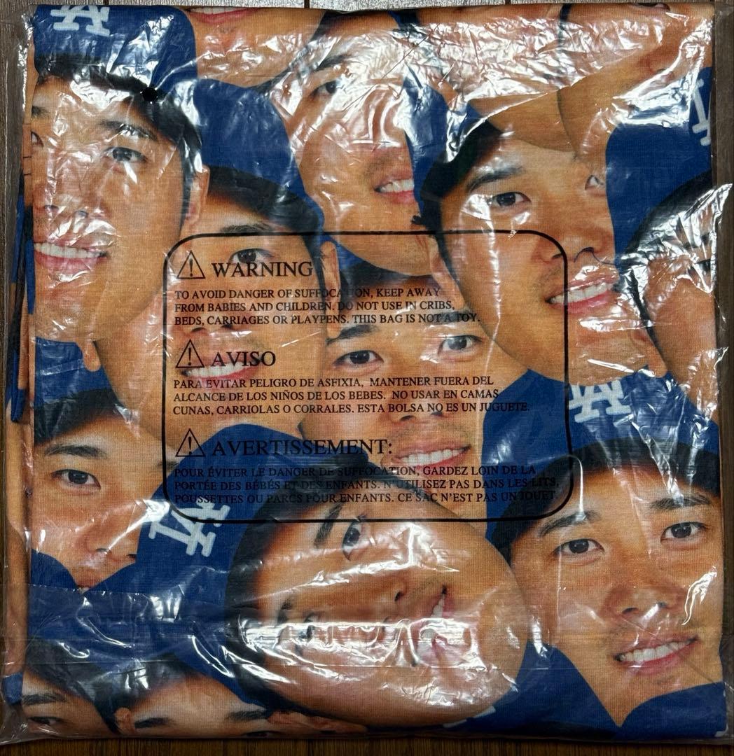 大谷翔平　顔プリントTシャツXL　FOCO ロサンゼルス・ドジャース版
