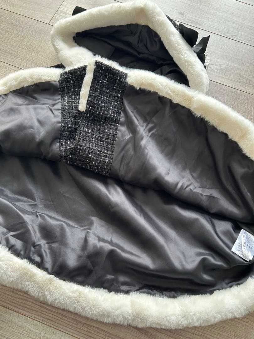 【美品】アンクルージュ くまちゃんキラキラツイードポンチョ 地雷 量産型 くま耳