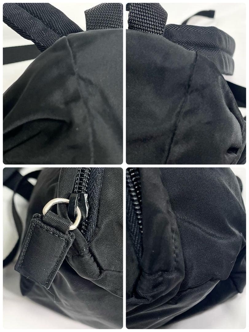 プラダ 三角ロゴ 金具よ ナイロン ブラック リュック バックパック 大容量 黒