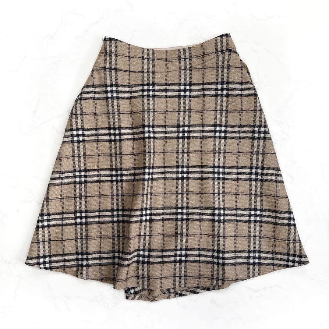 24AW エムズグレイシー カシュクール チェック スカート 40 ベージュ系