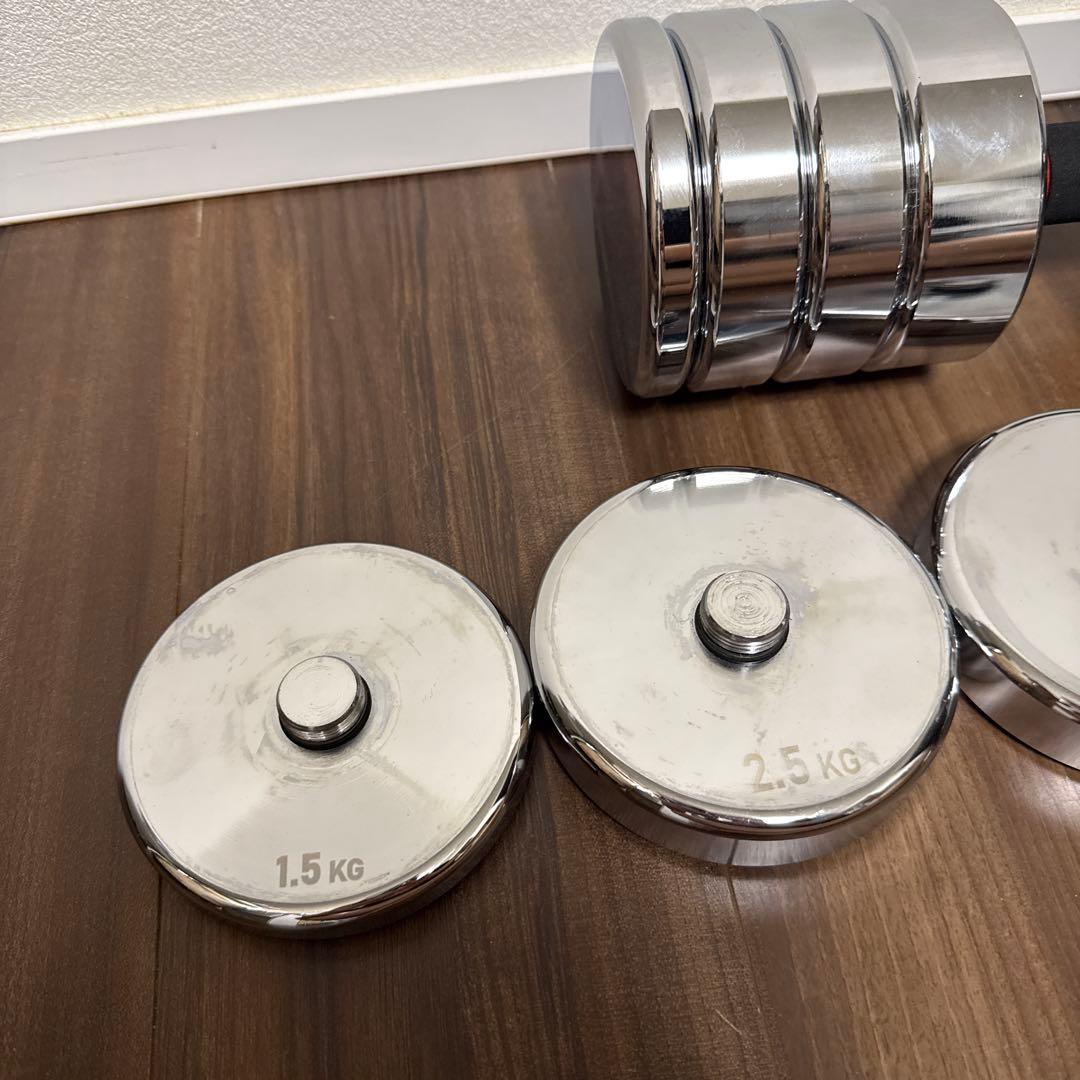 Northdeer ダンベル 可変式20kg 鏡面仕上げ クロムメッキ仕上げ ①