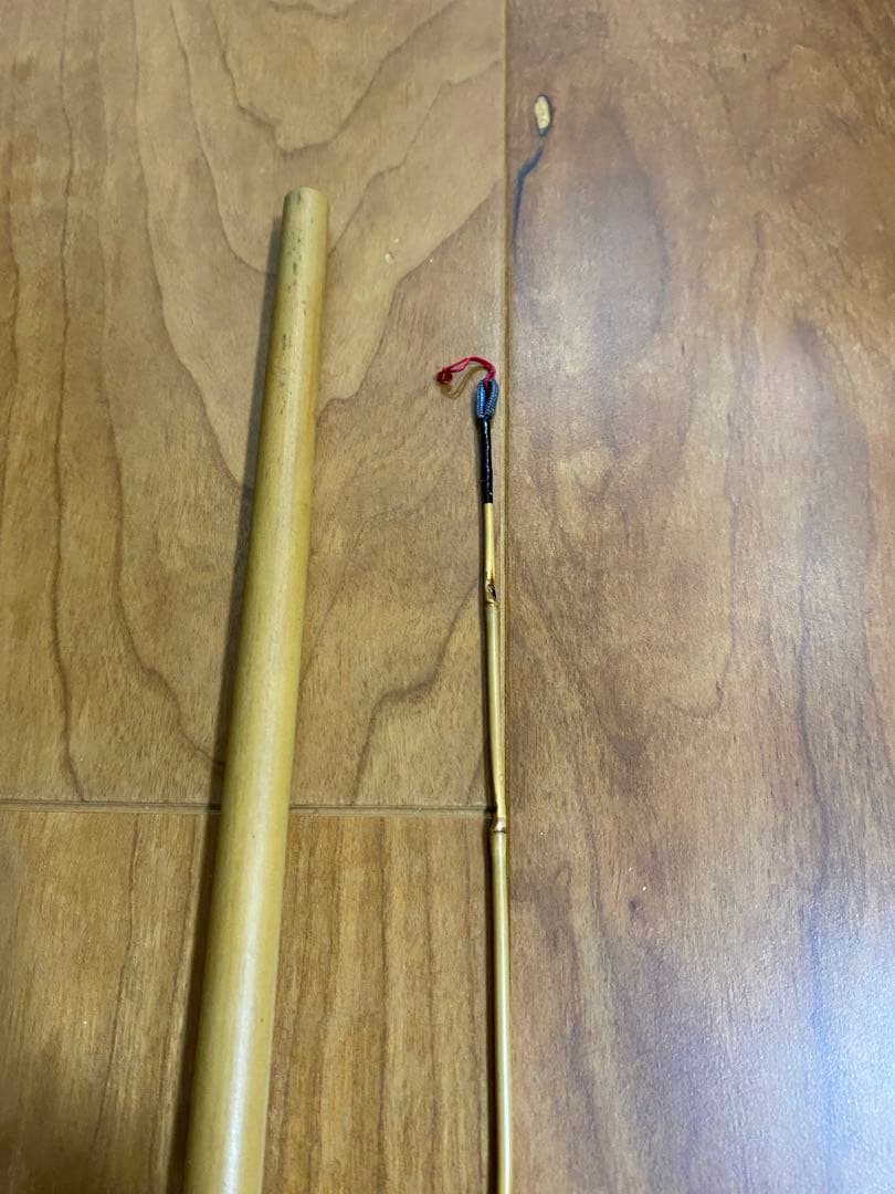 未使用　約750㎝　竹富　和竿　竹竿　7本継ぎ　　替え穂付　渓流　昭和　江戸