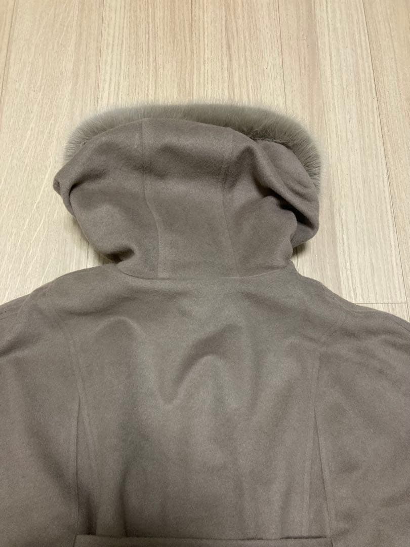 rienda リエンダ ウールMIXフードポンチョコート ブラウン S