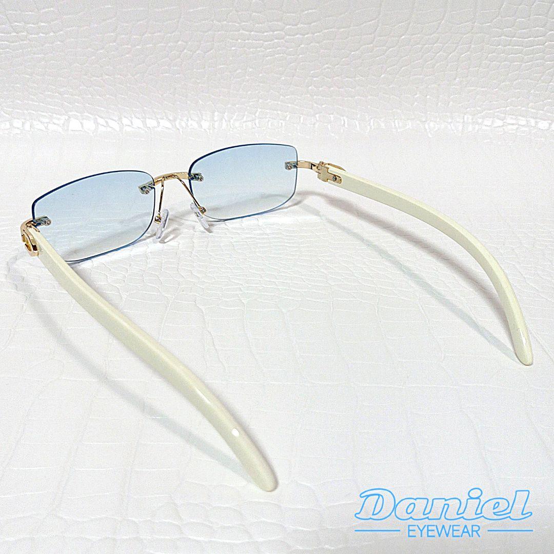 リムレス■ライトブルー■グラデーション■サングラス■Y2K■未使用品■⑮