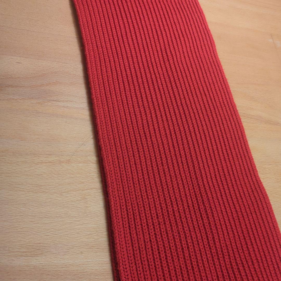 完売品】バトナー 赤 レッド ソリッドウールマフラー リブ180×17cmp