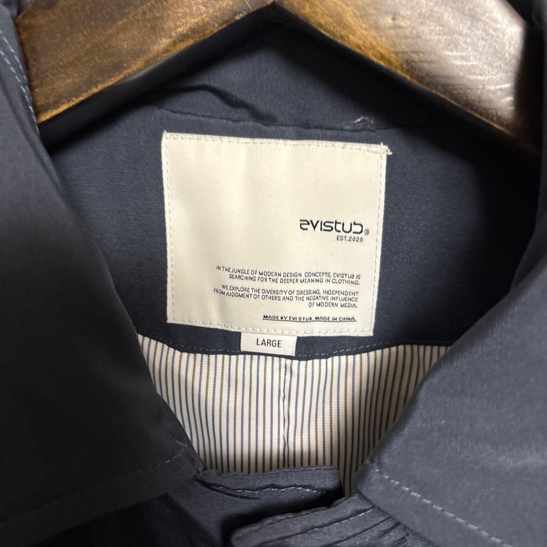 EVISTUB ステンカラーコート LARGE ダークブルー