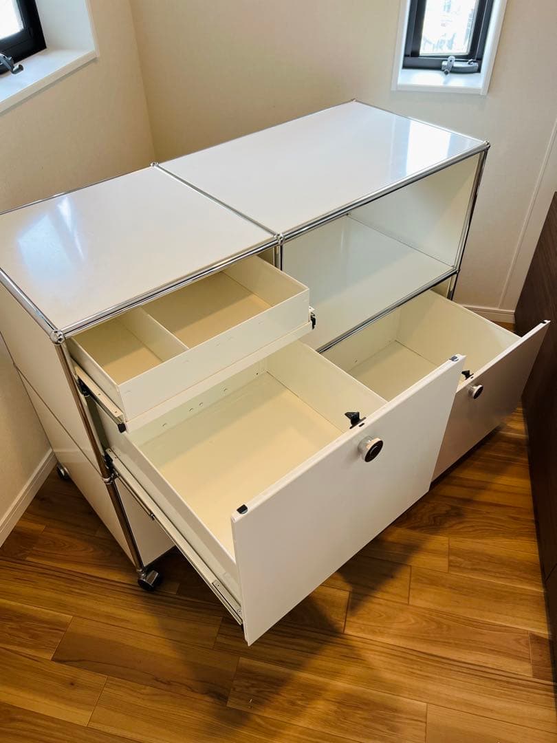 USM Haller(USMハラー):ユニットキャビネット 2列2段(ホワイト) - メルカリ