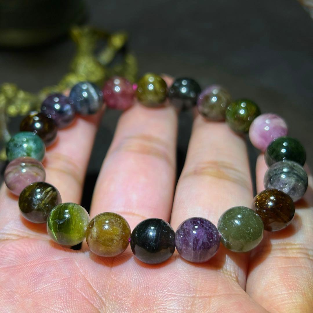 ☆ヒロ様！福運招財宝珠①！希少！ミックス　トルマリン　ブレス