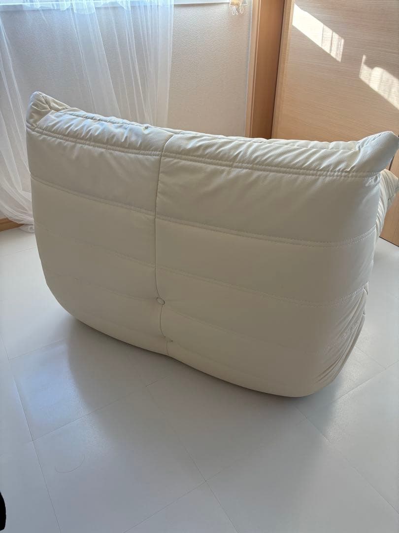 クリーム色 リクライニング1人掛けソファ