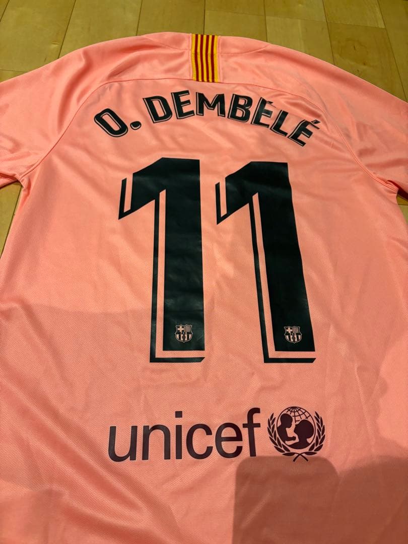 バロンドール！デンベレバルセロナユニフォーム11番 ピンクシャツSMナイキフラン