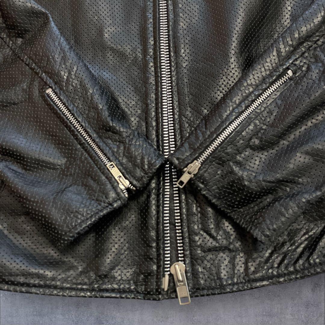 【サイズ4L】ホーンワークス シングルライダース パンチングレザー牛革