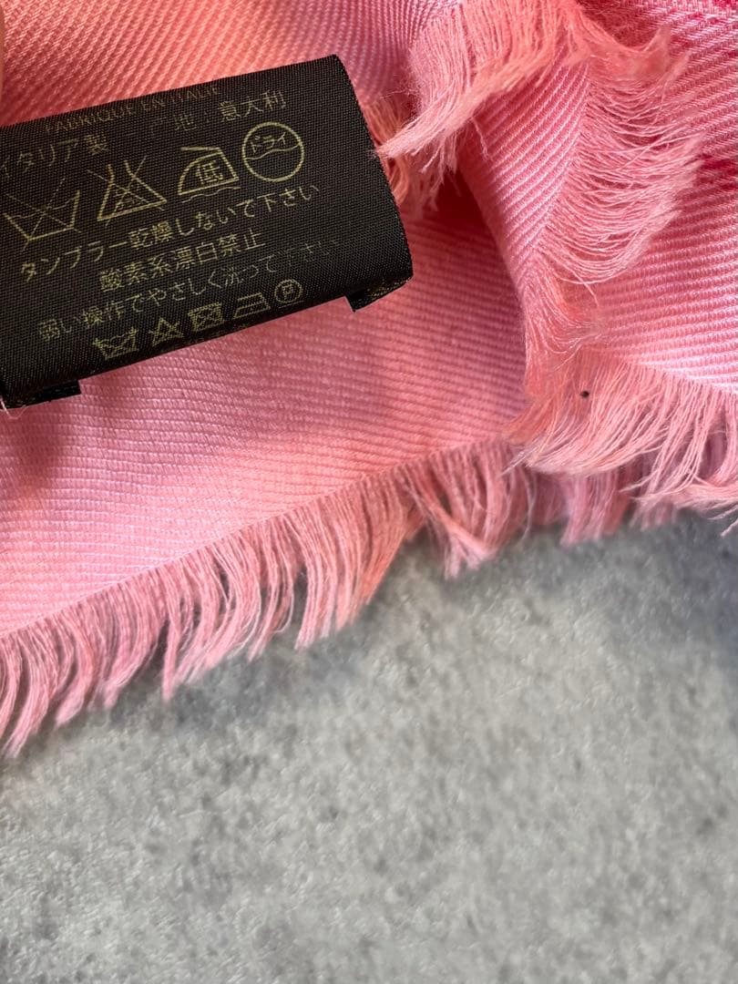 【LOUIS VUITTON】モノグラム 大判ショール ピンク 付属品完備
