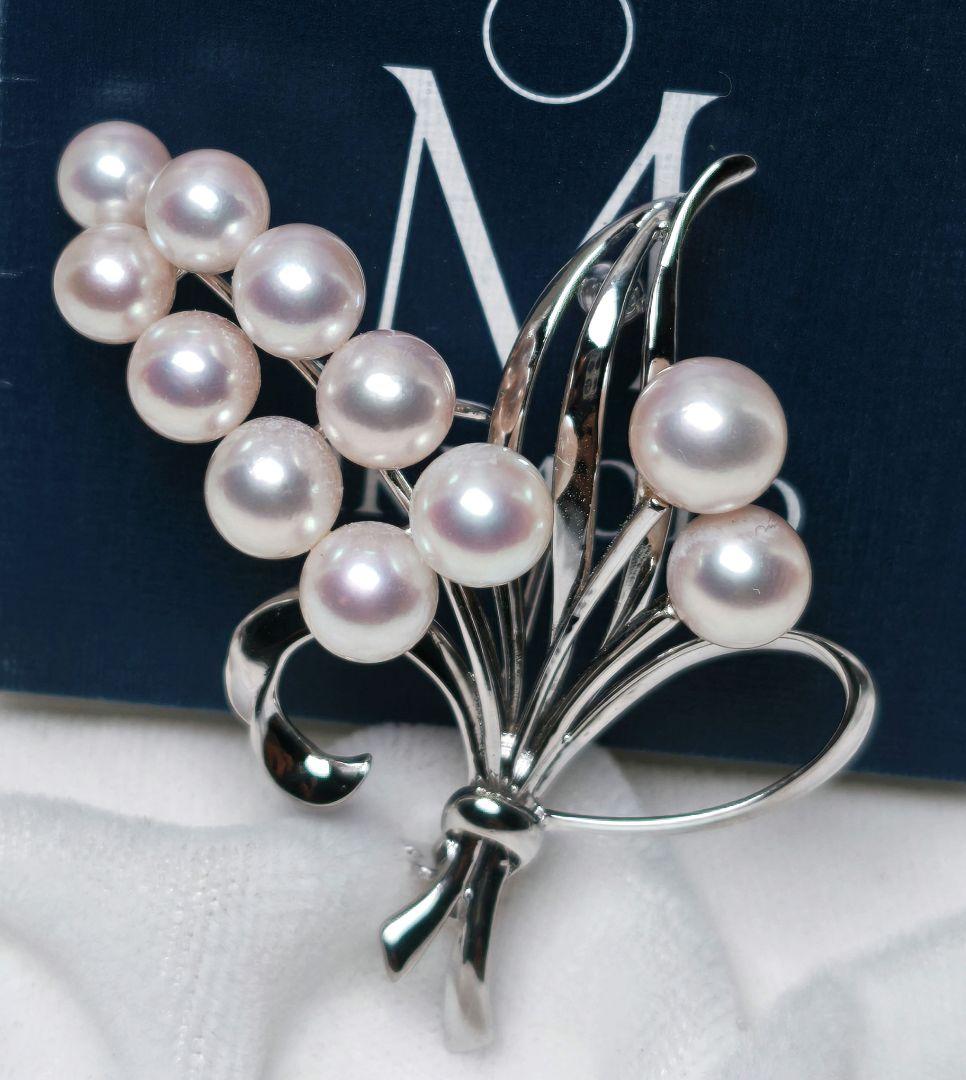 美品 最高級】ミキモト ブローチ パール 花束 11珠 皇室御用達