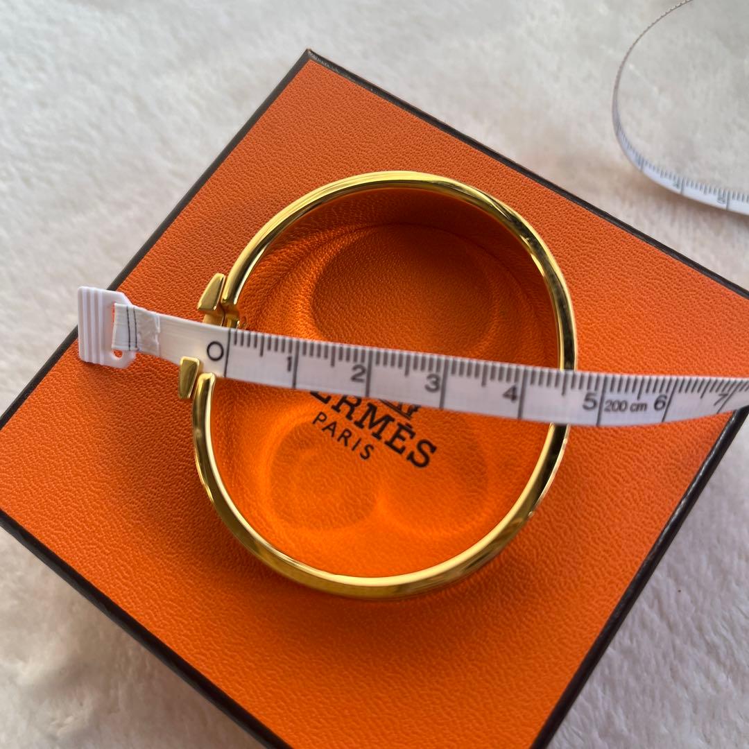 HERMES エルメス クリック　バングル黒×イエローゴールド