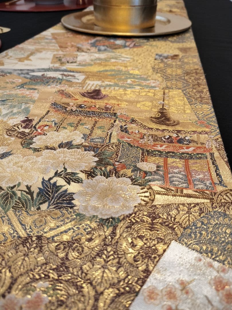 ルブの森★A739高級‼️ひな祭り‼️袋帯テーブルランナー2m15cm