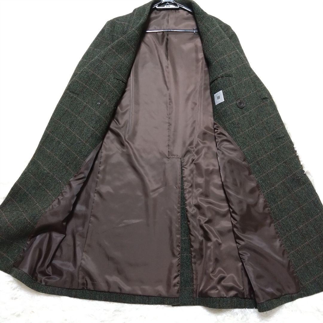美品 XL】スーツセレクト ダブルチェスターコート ヘリンボーン ザニエリ