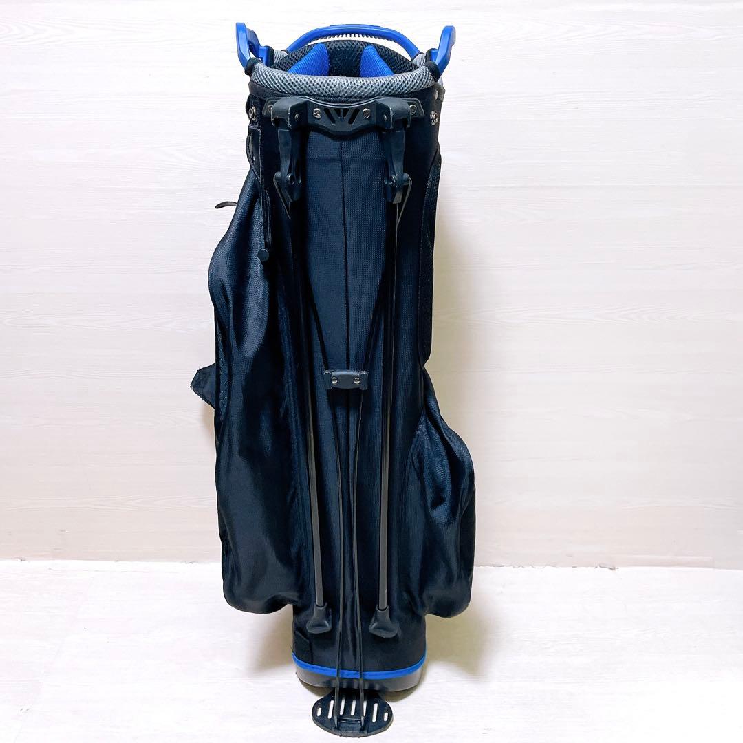 美品 テーラーメイド キャディバッグ スタンド式 9.5型 7分割 黒 青