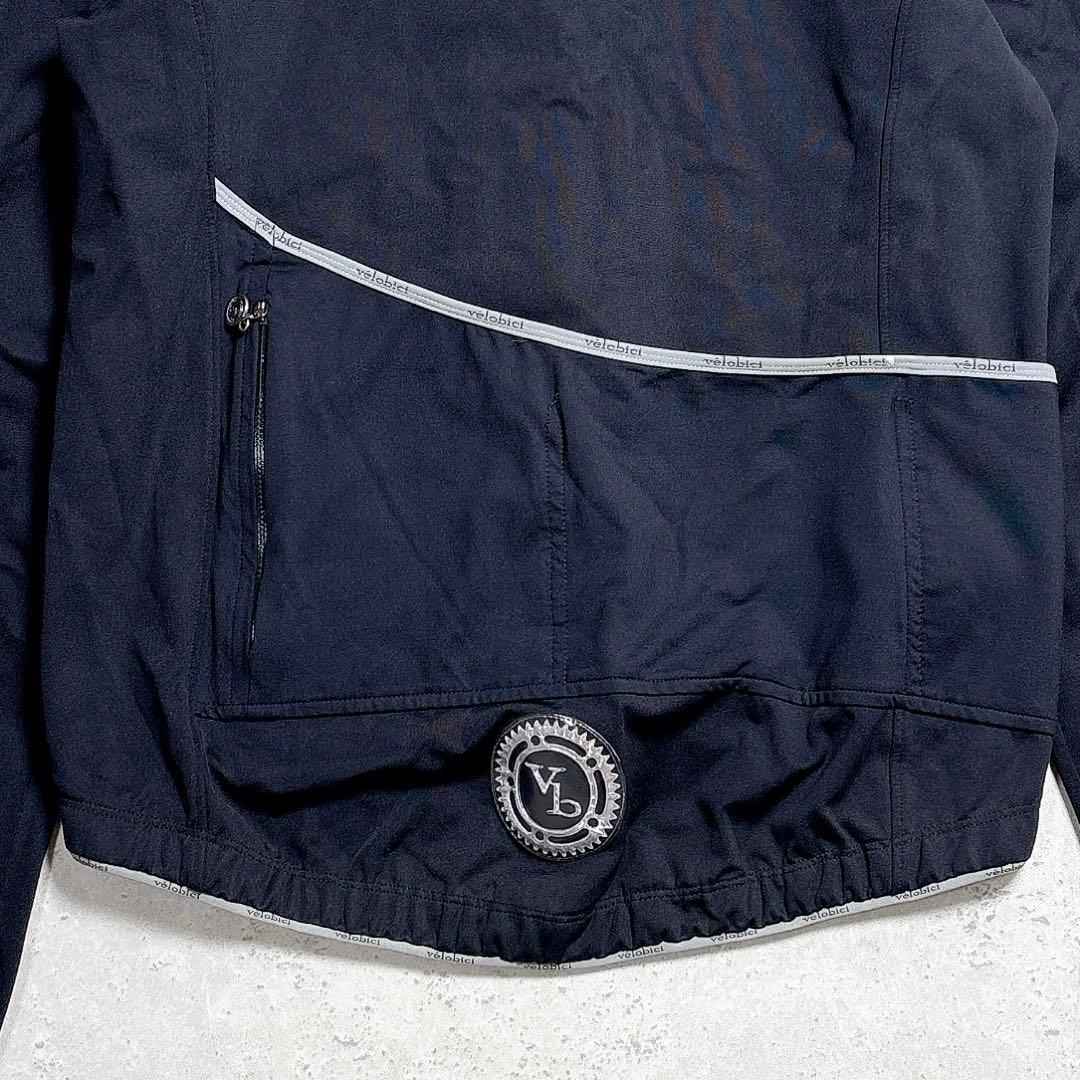 ヴェロビチ　サイクルジャージ　ジャケット　フルジップ　防風性◎　サムホール袖　黒