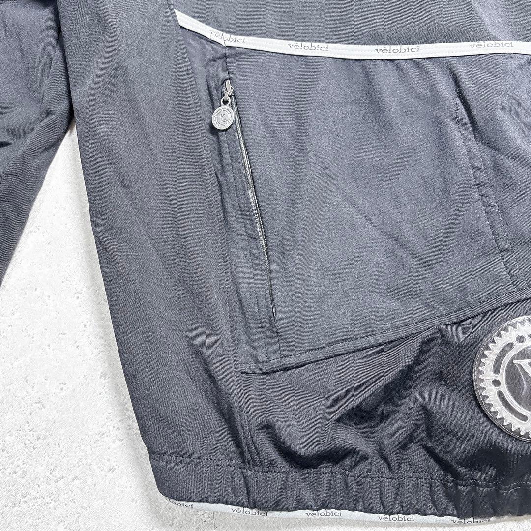 ヴェロビチ　サイクルジャージ　ジャケット　フルジップ　防風性◎　サムホール袖　黒