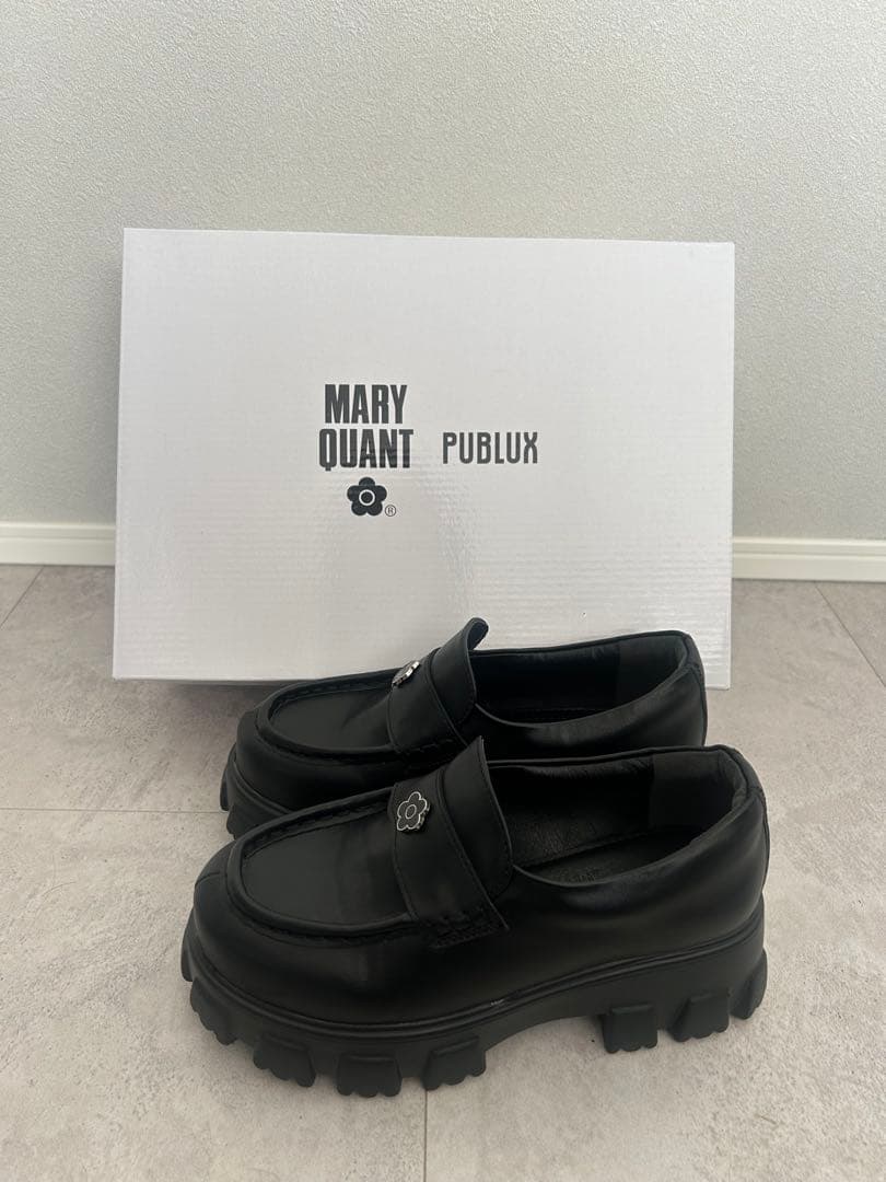 MARY QUANT PUBULX ブラック 厚底ローファー - 靴オンライン 通販